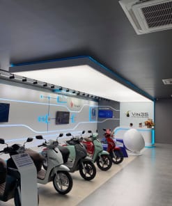 Thi Công Trần Led Trắng Cửa Hàng Xe